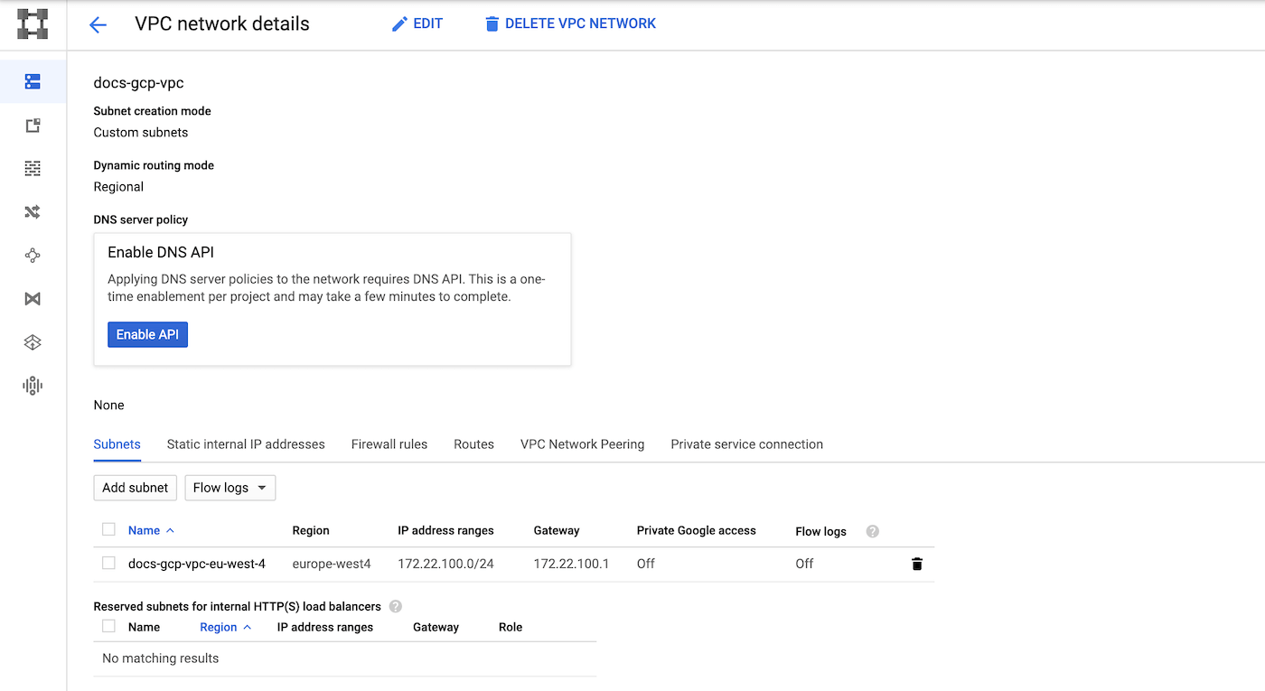 GCP VPC details